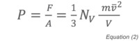 Pressure measurement with molecular mass and velocity (equation)
