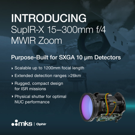 Ophir® SupIR-X 15-300mm f/4 High Resolution MWIR Zoom Lens